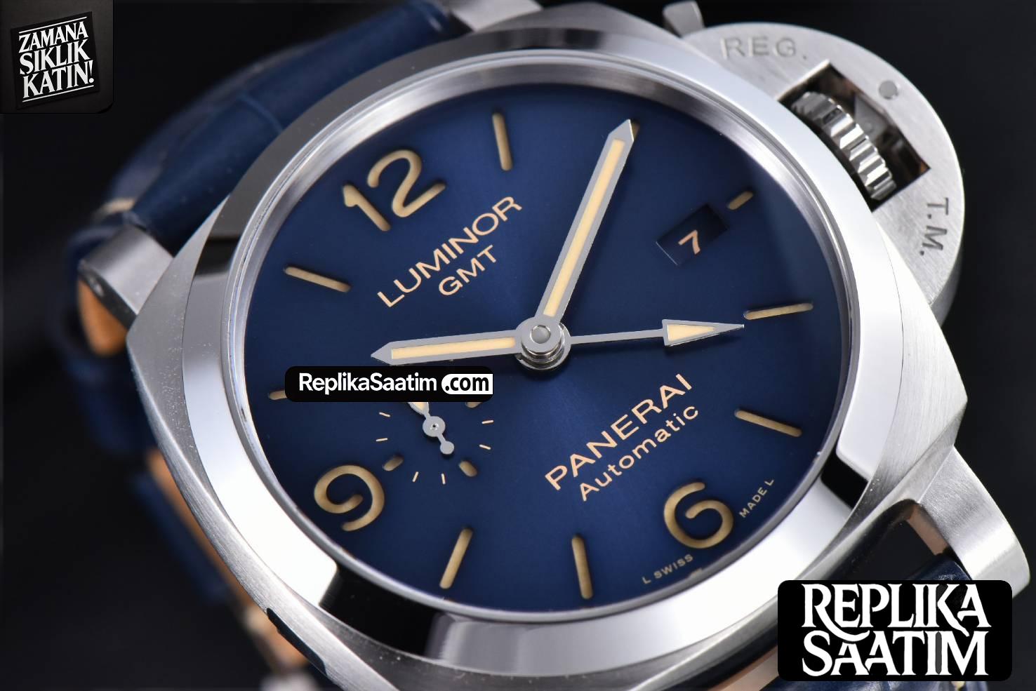 PAM1033  44mm Luminor GMT VSF Blue Dial Blue Leather Strap P9011 -08