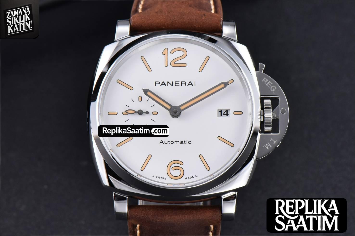 PAM1046 42mm Luminor Due VSF White Dial on Brown Asso Strap AXXXIV -15