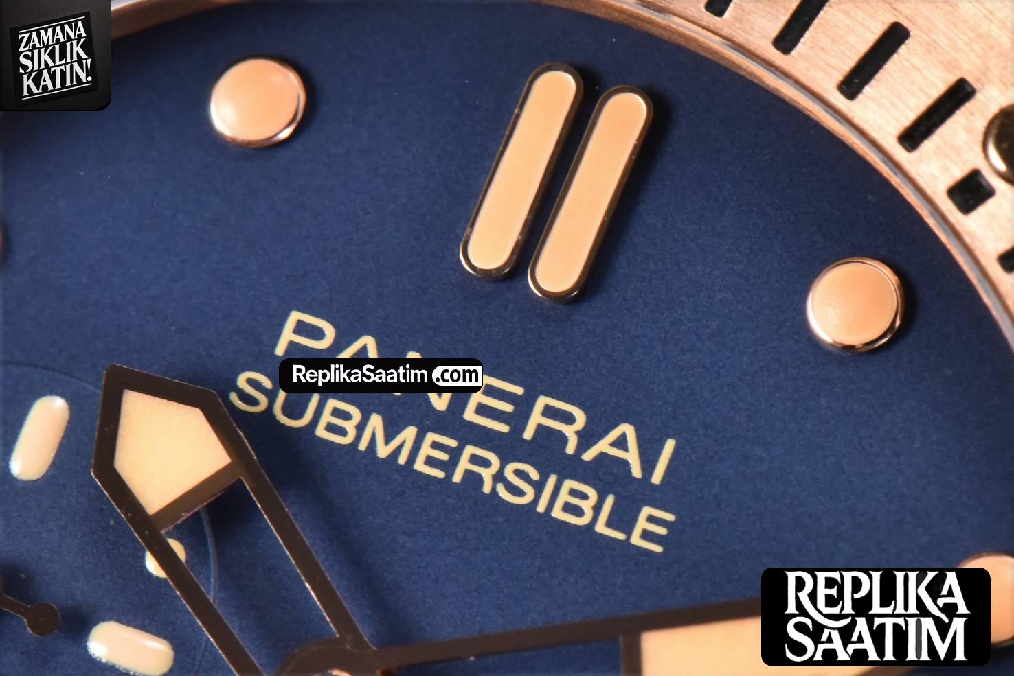 PAM1074 Submersible Quaranta Bronze 42mm VSF Blue Dial Blue Leather Strap P900 -04