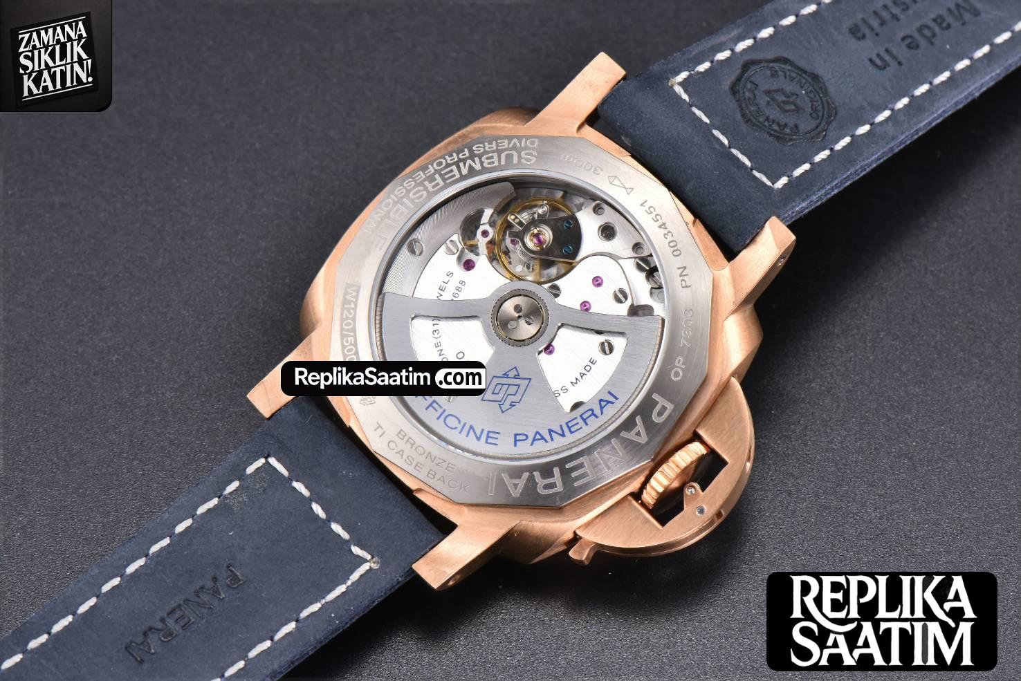 PAM1074 Submersible Quaranta Bronze 42mm VSF Blue Dial Blue Leather Strap P900 -22
