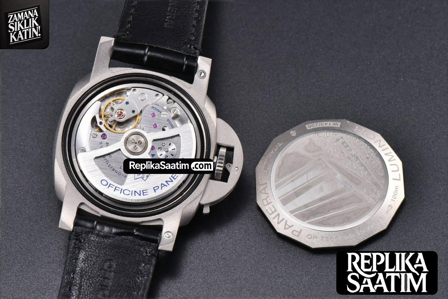PAM1096 Luminor GMT 42mm Titanium VSF Black Dial Black Leather Strap P9011 -24