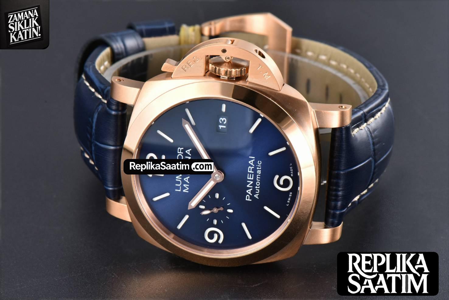 PAM1112 TTF RG 44 Blue Dial Blue Leather Strap P9010 -13
