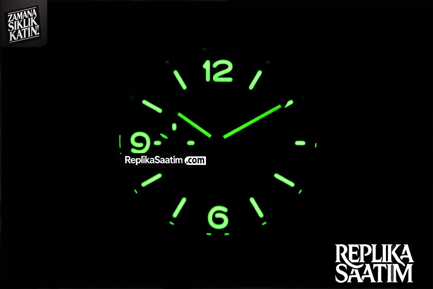 PAM1116 TTF 44MM Dark Green Dial Brown Leather Strap P9010 -33