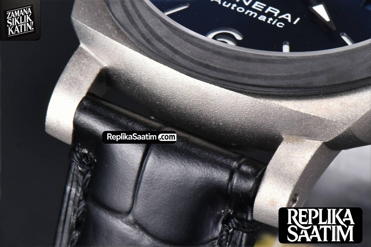 PAM1279 Luminor GMT 42mm Titanium VSF Blue Dial Black Leather Strap P9011 -08