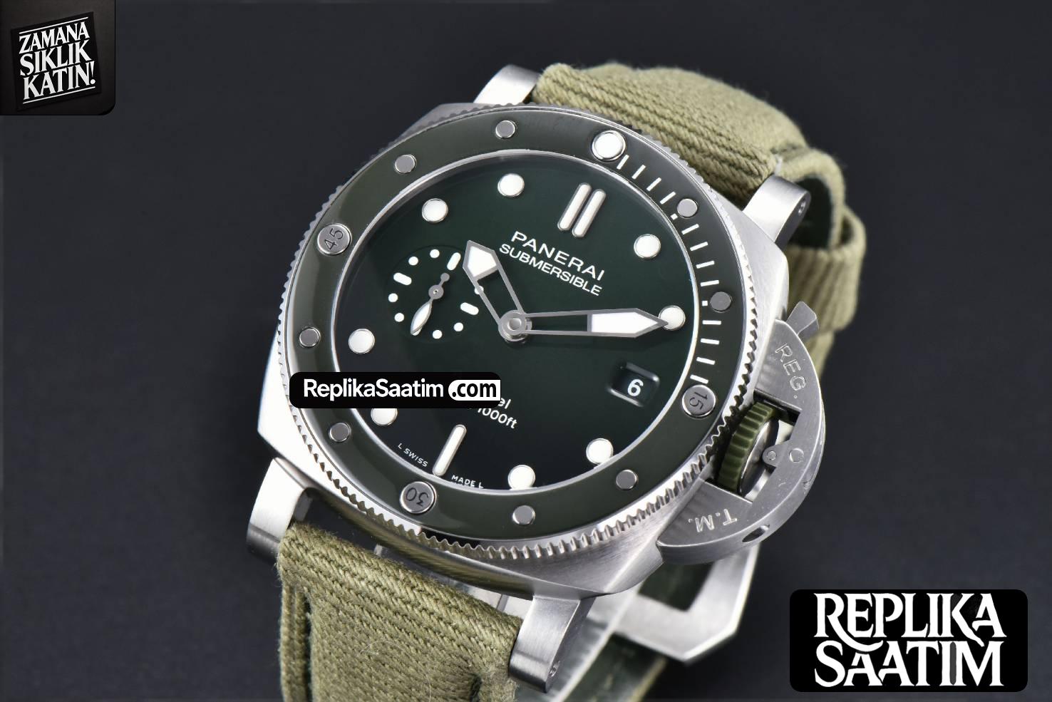 PAM1287 Sub Quaranta 44mm VSF Green Dial Green Nylon Strap P900 -03