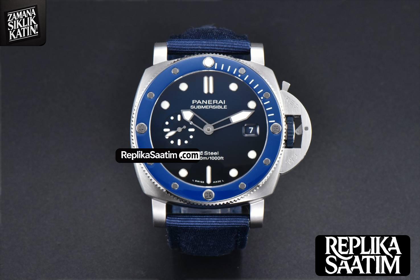 PAM1289 Sub Quaranta 44mm VSF Blue Dial Blue Nylon Strap P900 -02