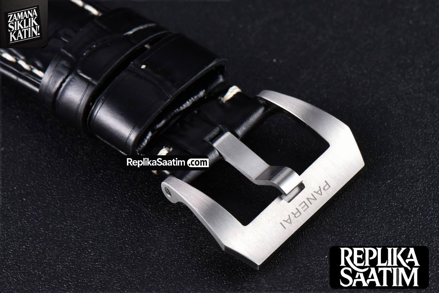 PAM1312 44mm VSF  Black Dial on Black Leather Strap P.9010 Clone -25