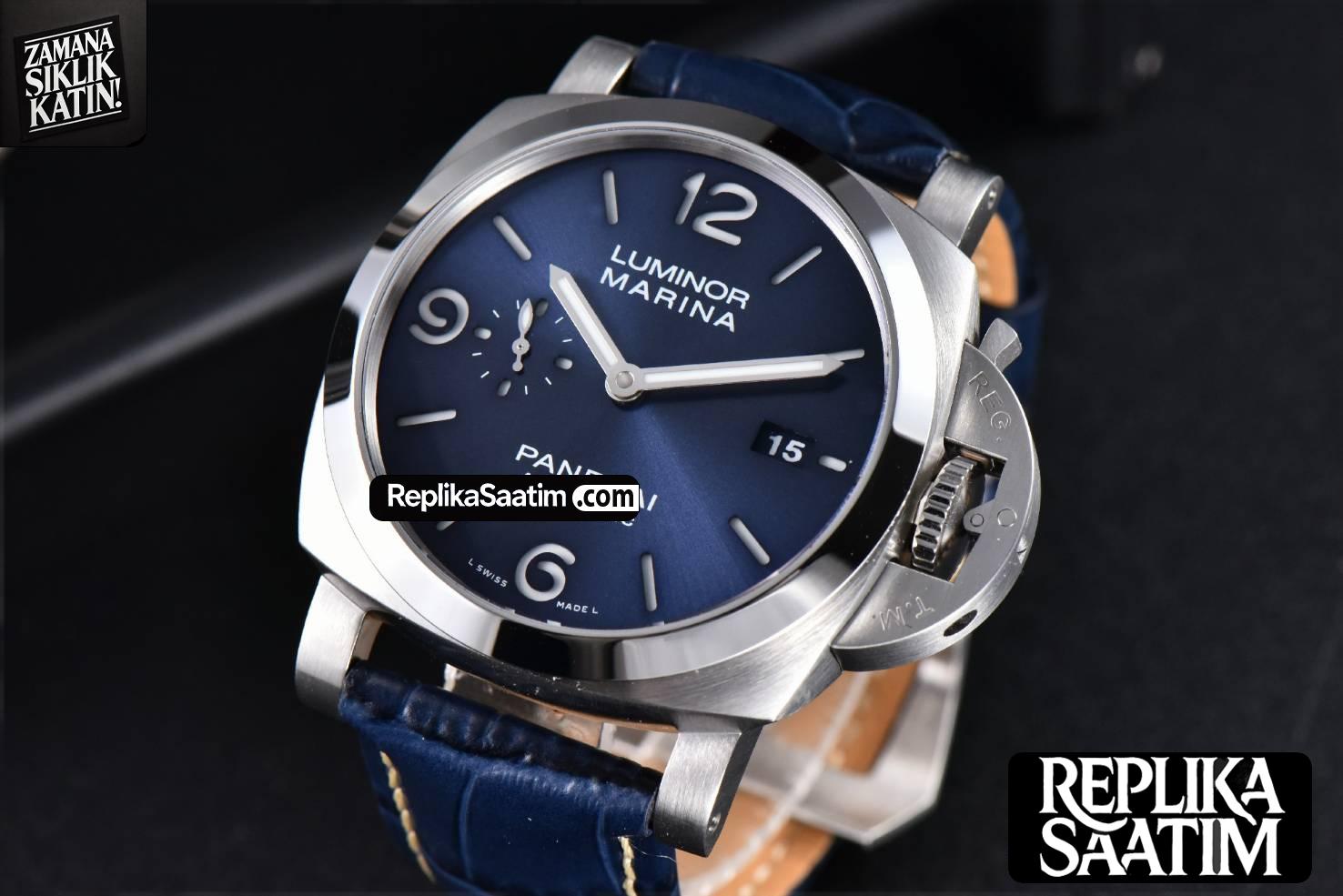 PAM1313 44mm VSF Blue Dial Blue Leather Strap P9010 -03