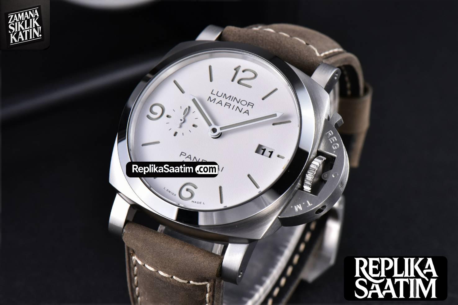 PAM1314 44mm VSF White Dial on Gray Asso Strap P.9010 Clone -02