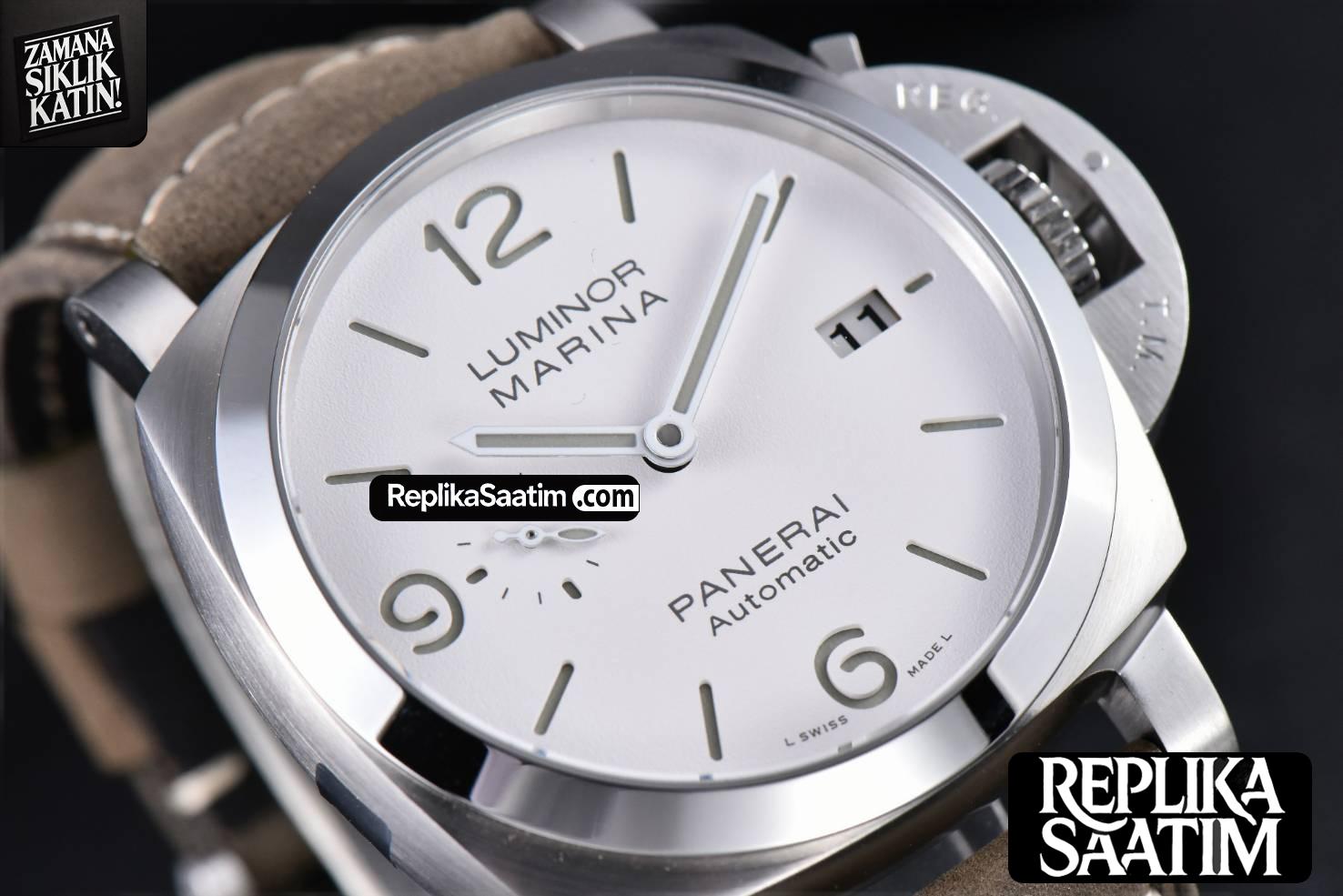 PAM1314 44mm VSF White Dial on Gray Asso Strap P.9010 Clone -08