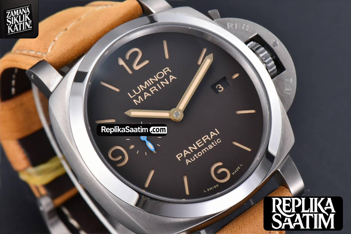 PAM1351 44mm TTF Brown Dial Brown Leather Strap P9001 -12