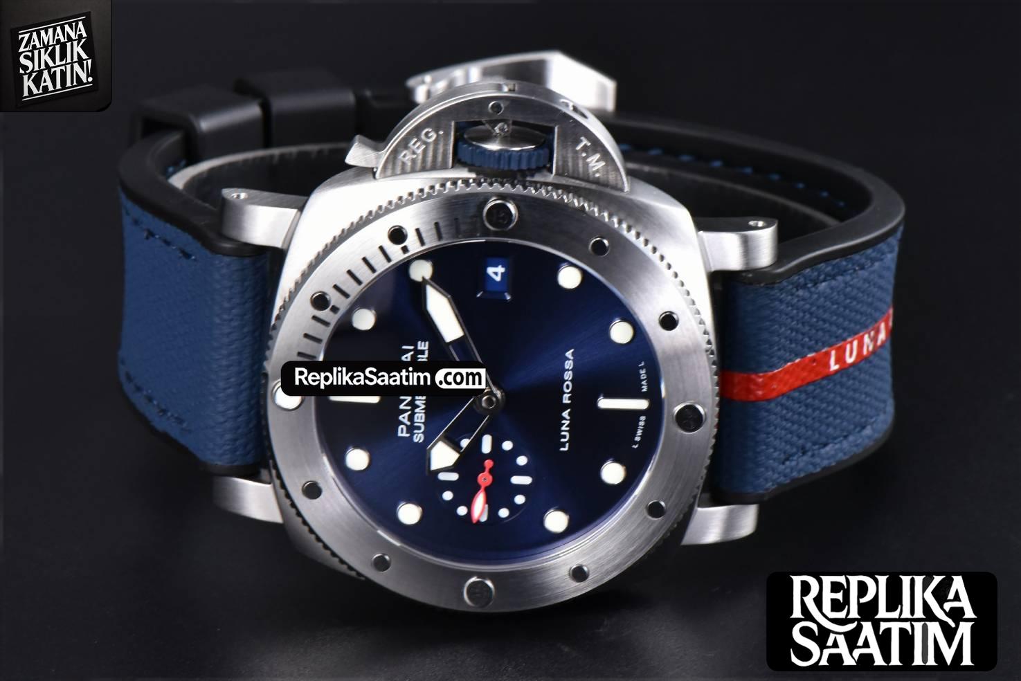 PAM1391 44mm Luna Rossa Submersible VSF Blue Dial Rubber Strap P900 -13