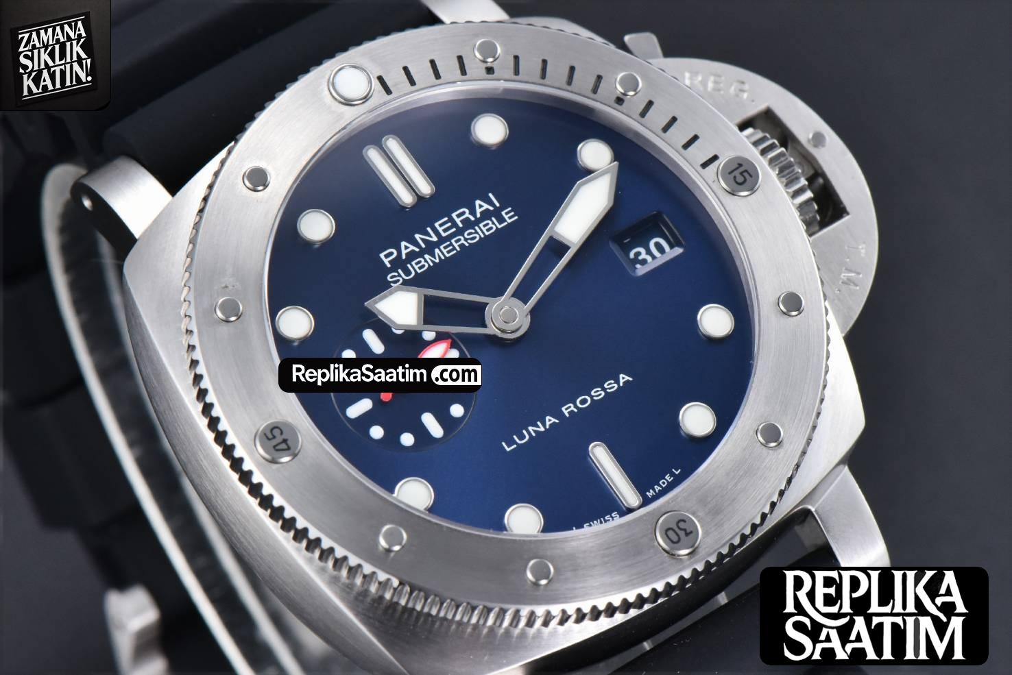 PAM1391 44mm Submersible Quaranta TTF Blue Dial Rubber Strap P9010 -11