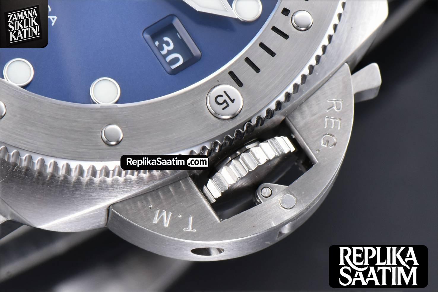 PAM1391 44mm Submersible Quaranta TTF Blue Dial Rubber Strap P9010 -12