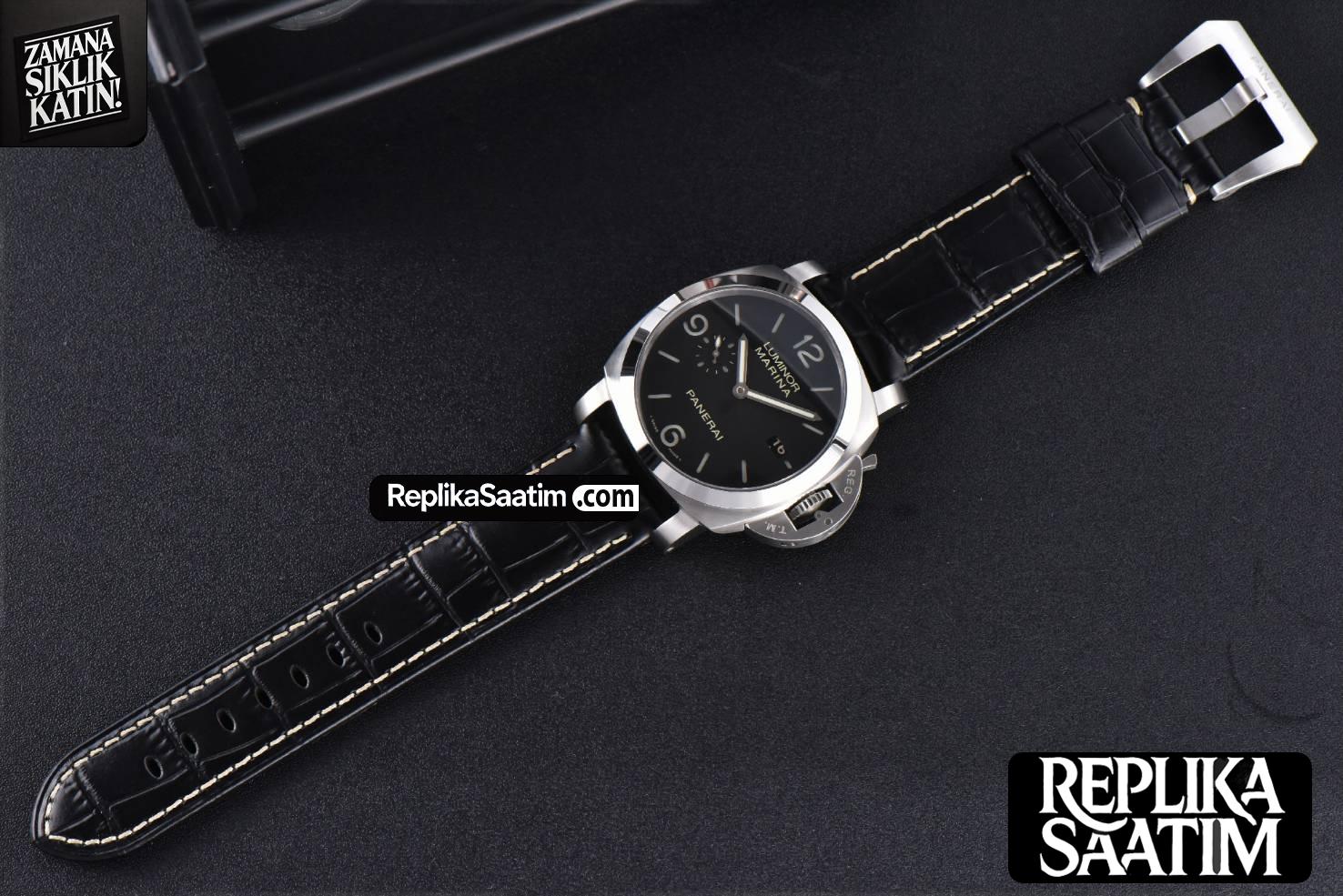 PAM312 Luminor 1950 3 Days VSF 44mm Black Dial Leather Strap P9000 -28
