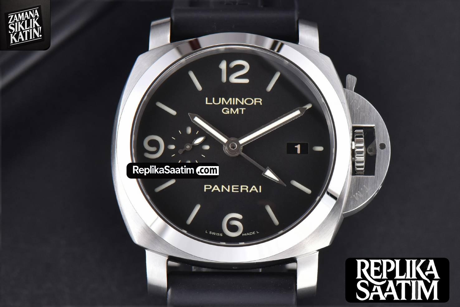 PAM320 Luminor Marina GMT VSF 44mm Black Dial Rubber Strap P9001 -01