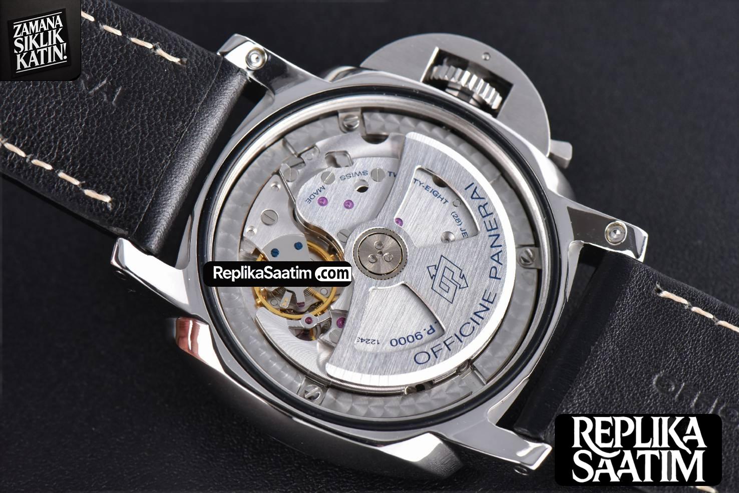 PAM498 Luminor Marina VSF 44mm Black Dial Leather Strap P9000 -17