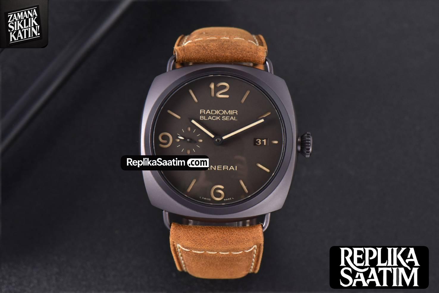 PAM505 Radiomir Black Seal VSF 45mm Brown Dial Leather Strap P9000 -02
