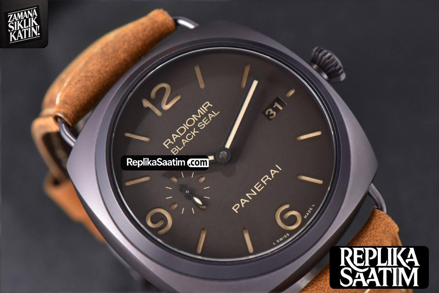 PAM505 Radiomir Black Seal VSF 45mm Brown Dial Leather Strap P9000 -08