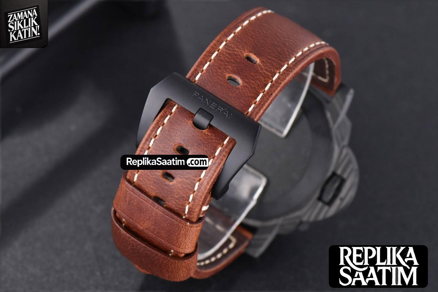 PAM661 Luminor Carbotech Automatic VSF 44mm Black Dial Leather Strap P9010 -20
