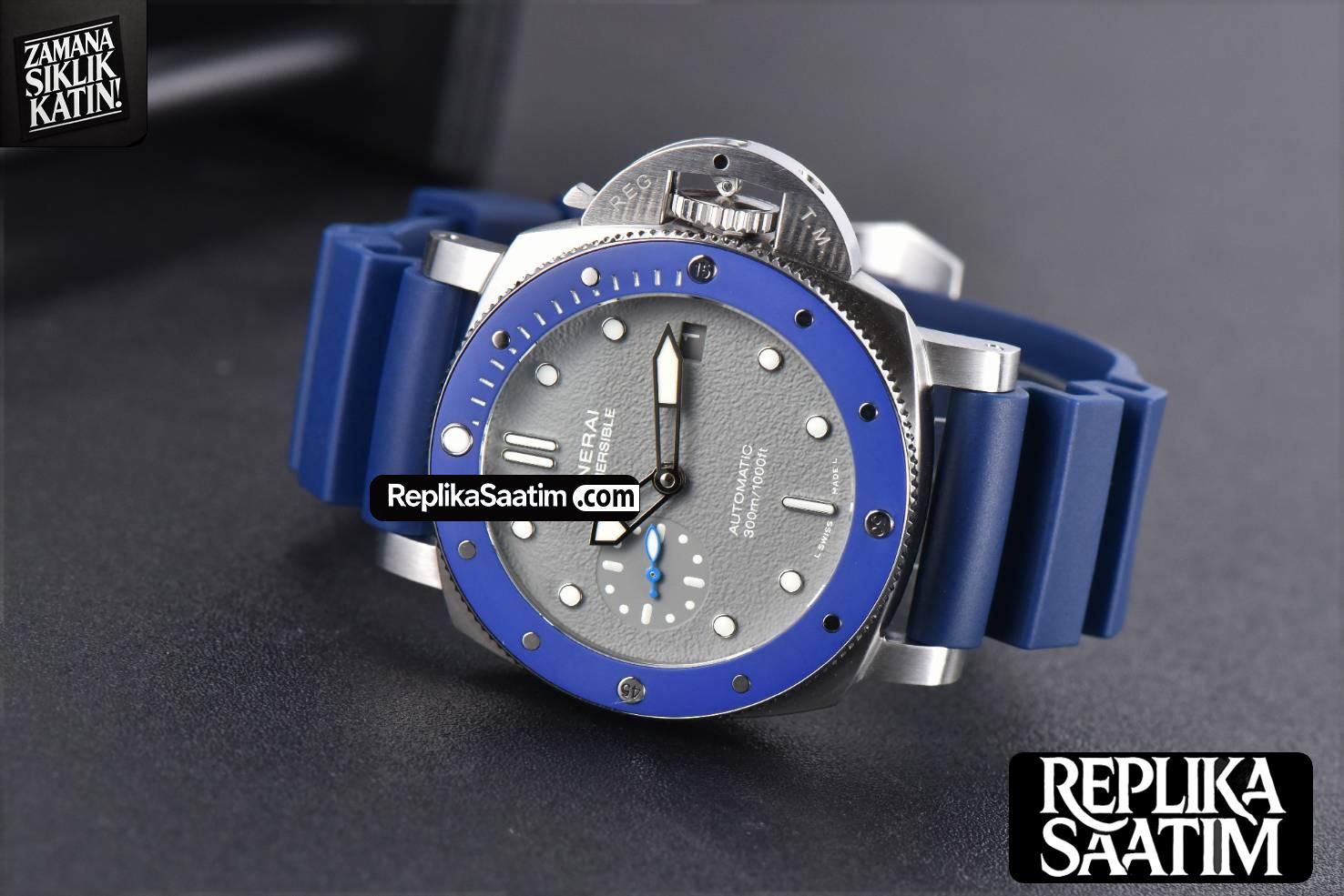 PAM959 Submersible VSF 42mm Black Dial Blue Bezel Rubber Strap Asia XXXIV -10