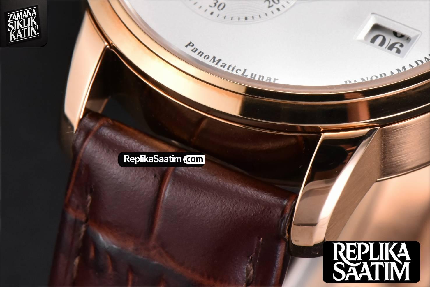 Panomatic Lunar 40mm APSF RG White Dial Brown Leather Strap A23J -10
