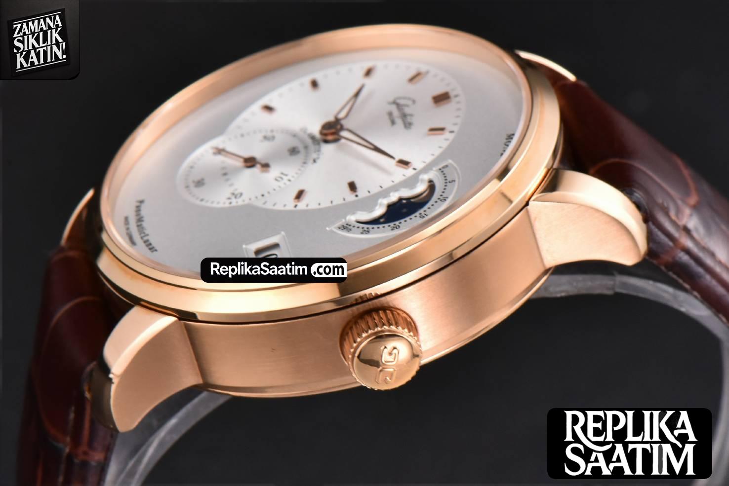 Panomatic Lunar 40mm APSF RG White Dial Brown Leather Strap A23J -11