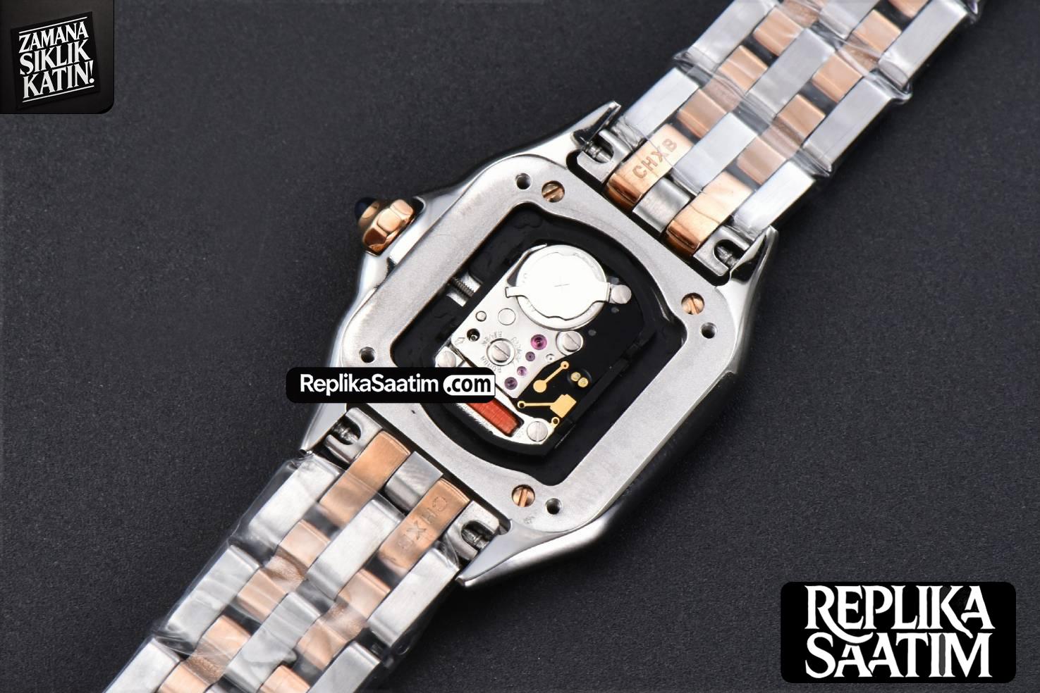 Panthère 22mm AF SS/RG Diamond Bezel White Dial  SS/YG Bracelet Ronda Quartz -18