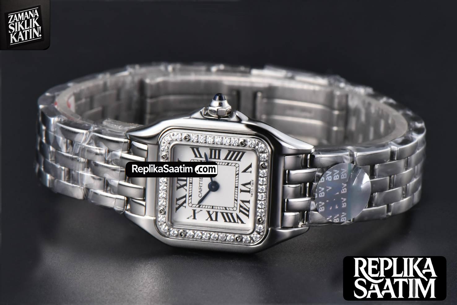 Panthère Secrete Ladies 22mm SS BVF Diamond Bezel White Dial SS Bracelet Ronda Quartz -11