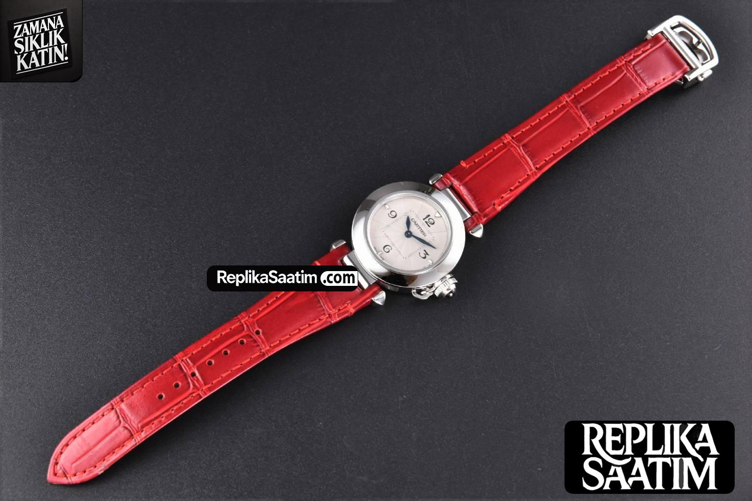 Pasha Ladies AF 30MM White Dial Red Leather Strap Jap Quartz -29