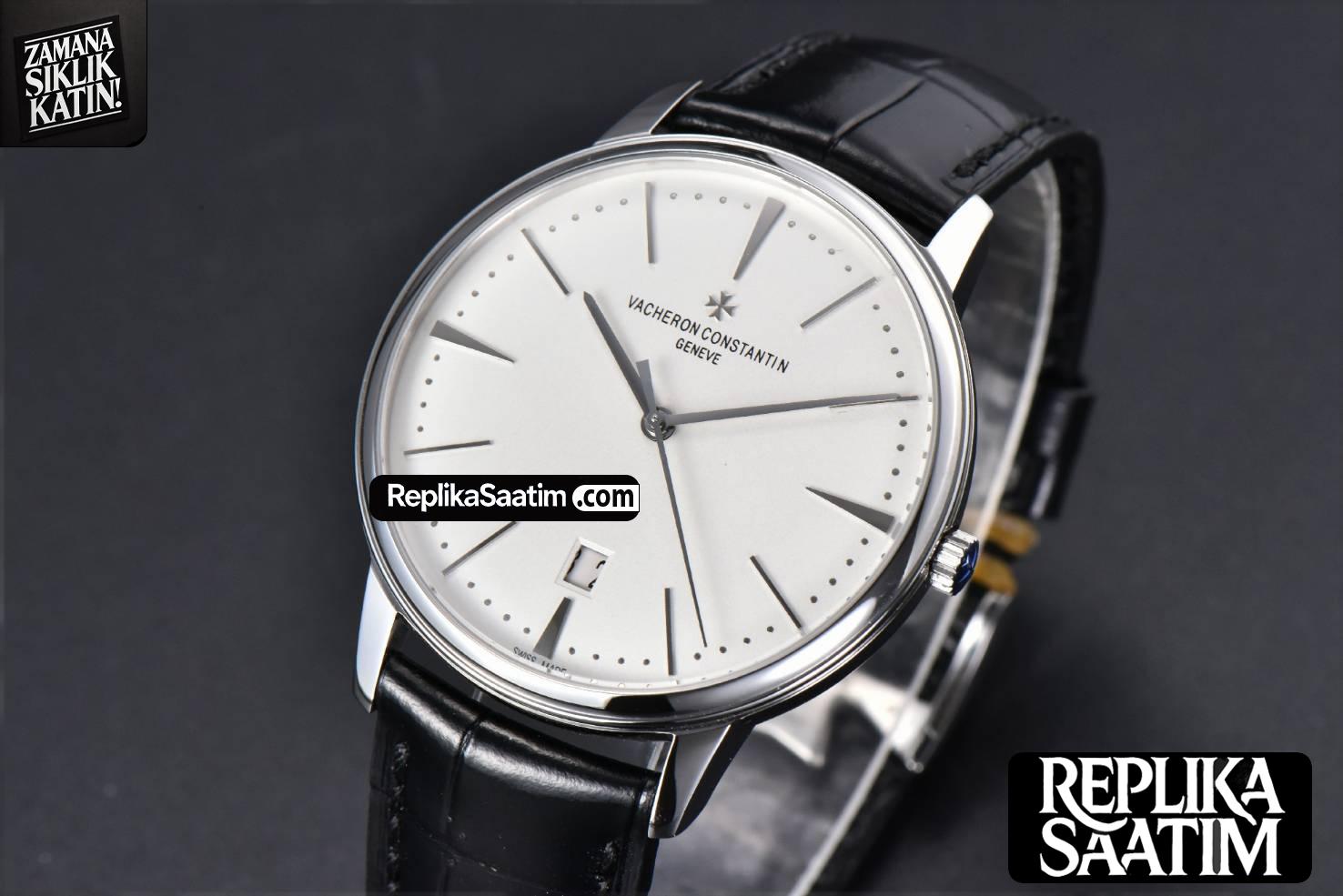 Patrimony Date 40mm ZF White Dial Black Leather Strap MIYOTA 9015 -03