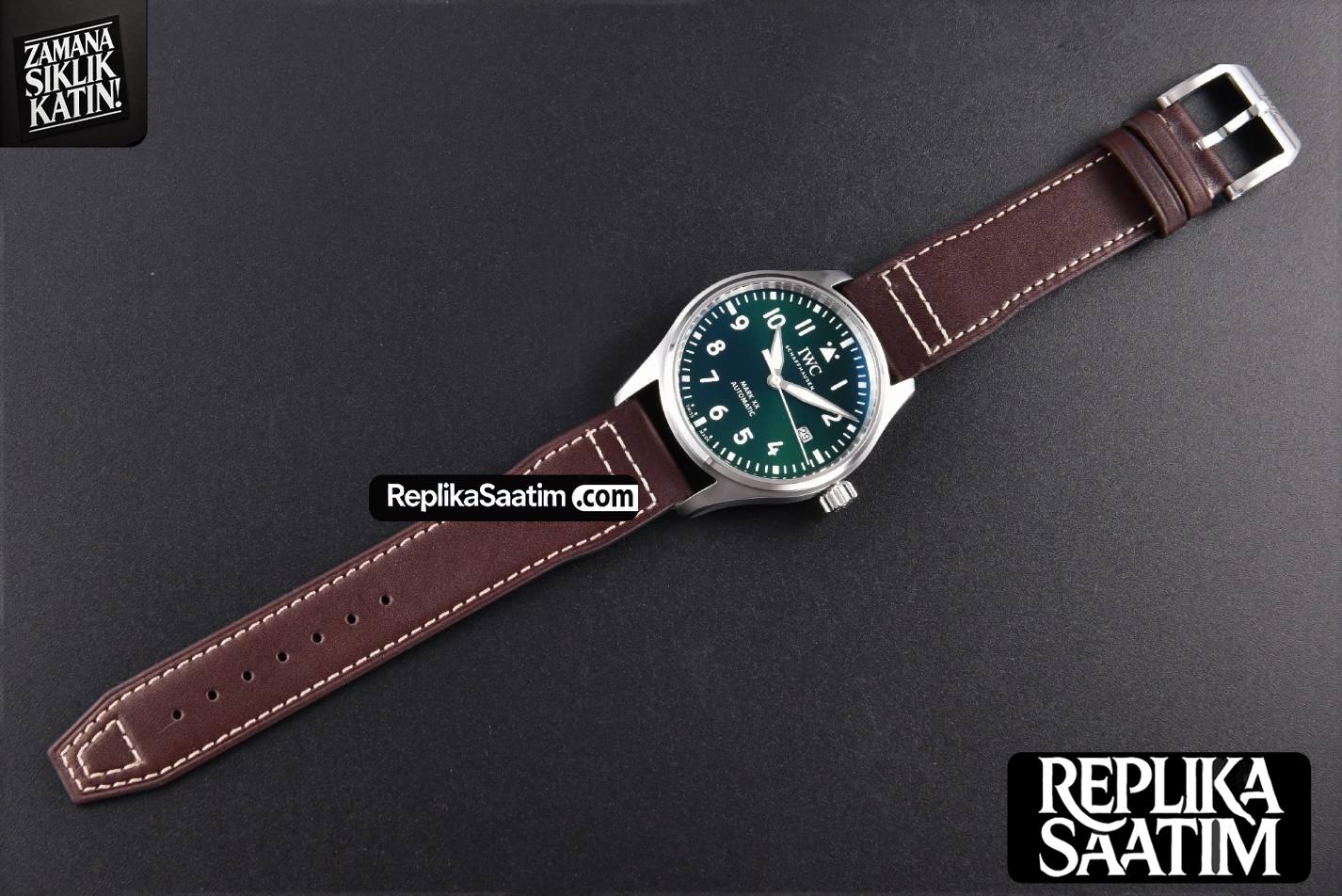 Pilot Mark XX IW328205 ZF 40MM Green Dial Brown Leather Strap A32111 -24