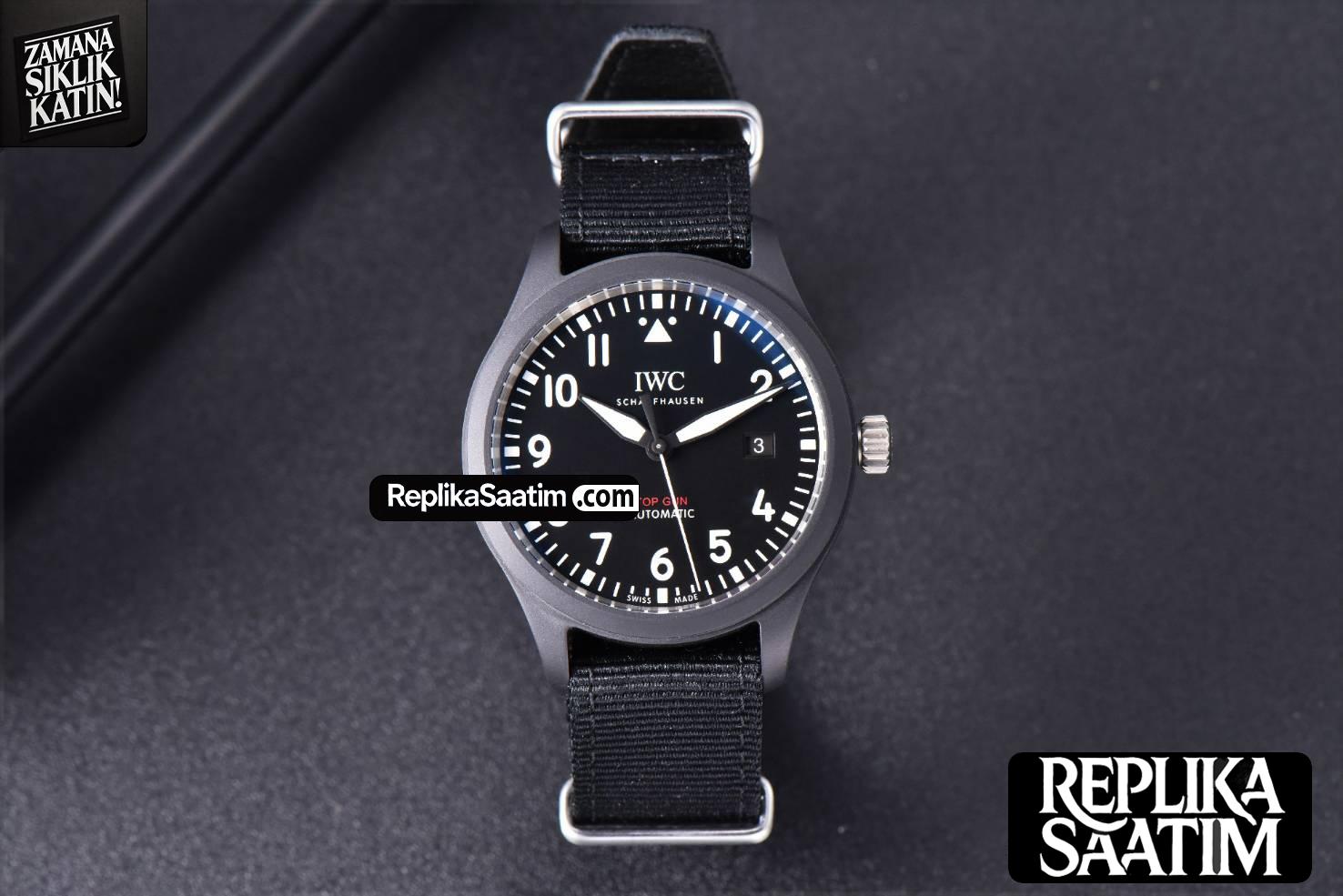 Pilot Top Gun IW326901 MKSF 41MM Black Nylon Strap 9015 -02