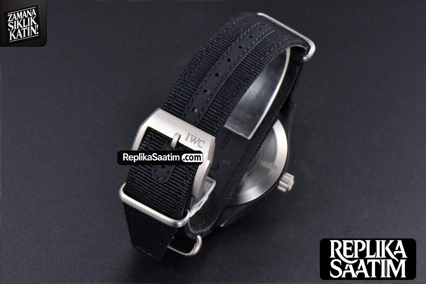 Pilot Top Gun IW326901 ZF 41MM Black Ceramic Black Nylon Strap A32111 -16