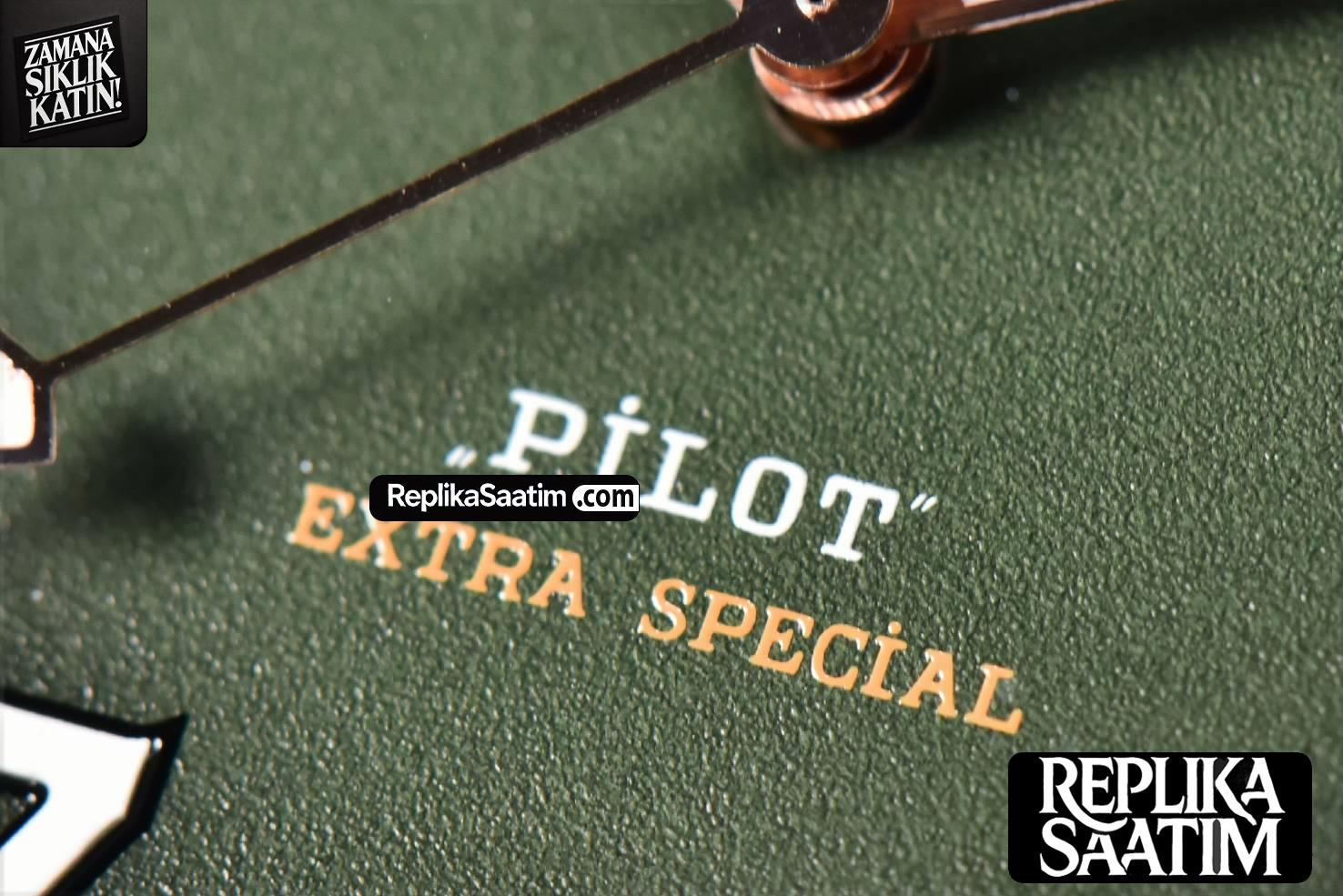 Pilot Type 20 Extra Special Bronze XF 45MM Green Dial Green Leather Strap A2824 -04