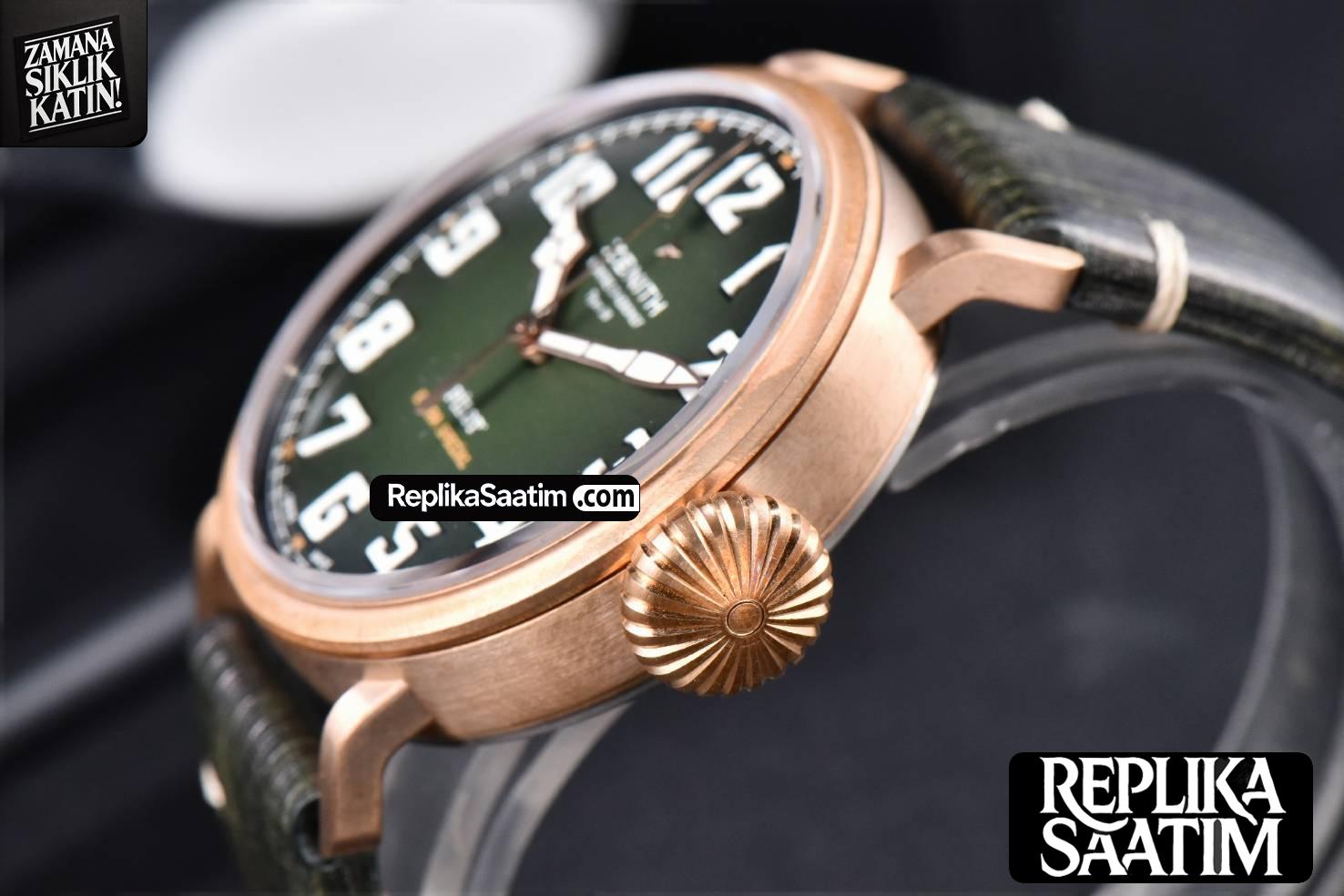 Pilot Type 20 Extra Special Bronze XF 45MM Green Dial Green Leather Strap A2824 -07