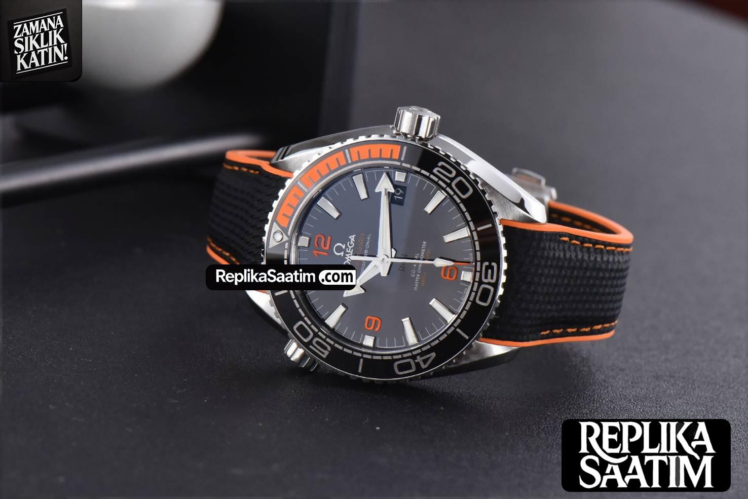 Planet Ocean 600m 43.5mm VSF Black Dial 1/4 Orange Bezel Rubber Strap A8900 -10