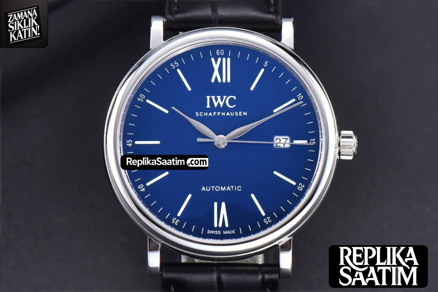 Portofino ‘150 Years’ 40MM V7F Blue Dial Silver Markers Black Leather Strap A2892/SW200 -02