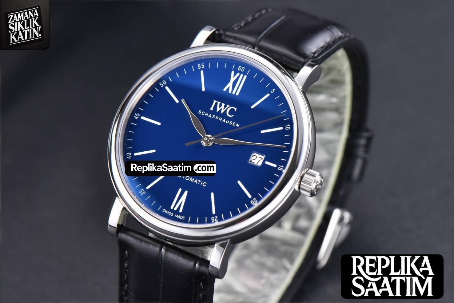 Portofino ‘150 Years’ 40MM V7F Blue Dial Silver Markers Black Leather Strap A2892/SW200 -03