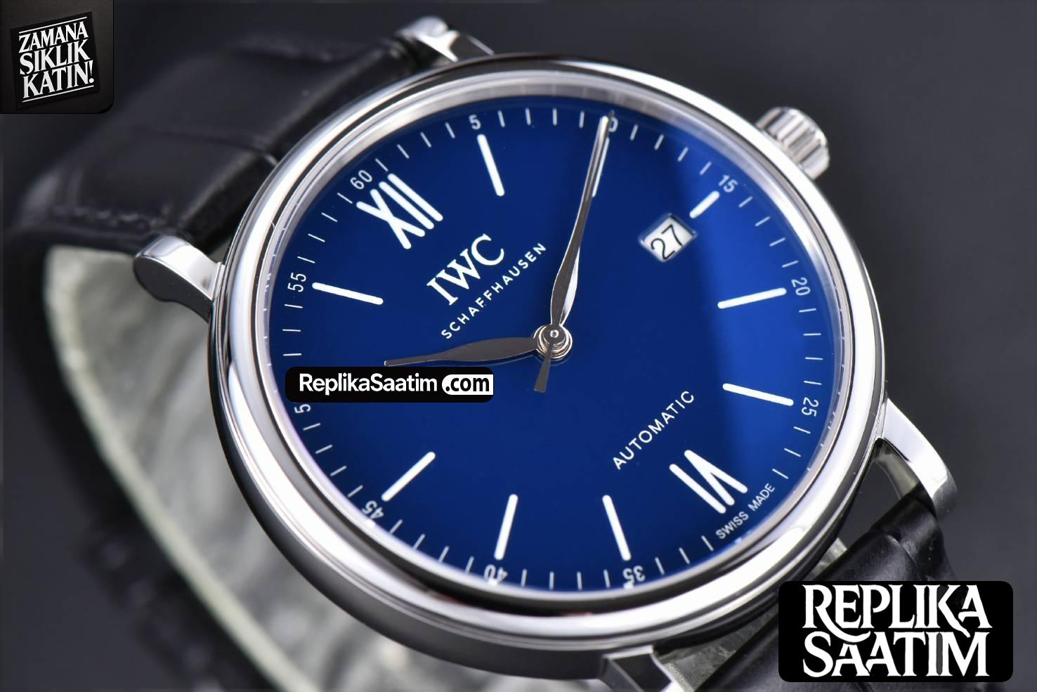 Portofino ‘150 Years’ 40MM V7F Blue Dial Silver Markers Black Leather Strap A2892/SW200 -08