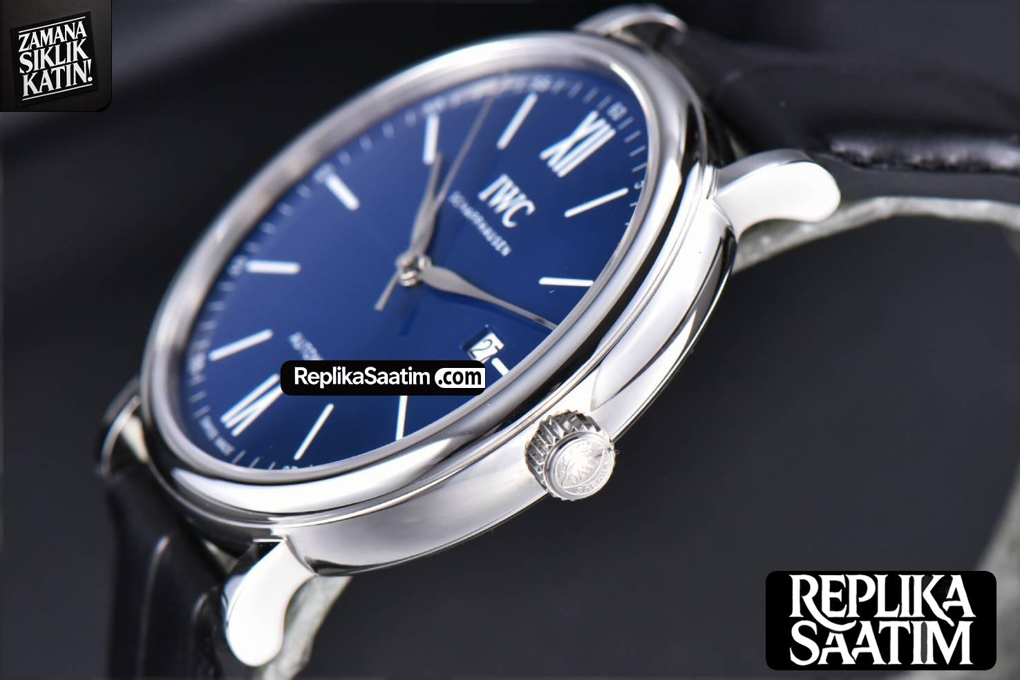 Portofino ‘150 Years’ 40MM V7F Blue Dial Silver Markers Black Leather Strap A2892/SW200 -09