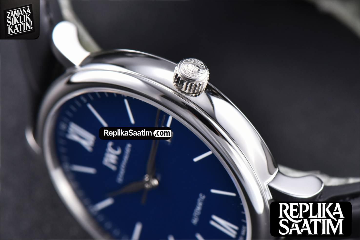 Portofino ‘150 Years’ 40MM V7F Blue Dial Silver Markers Black Leather Strap A2892/SW200 -10