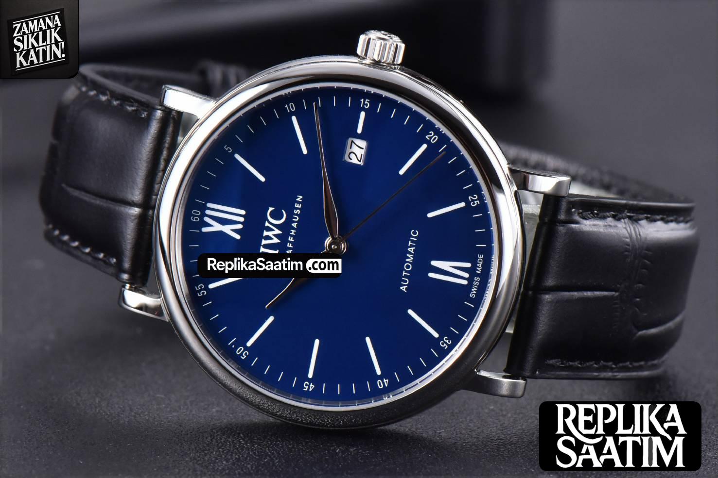 Portofino ‘150 Years’ 40MM V7F Blue Dial Silver Markers Black Leather Strap A2892/SW200 -13