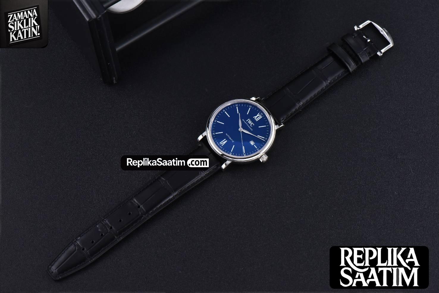 Portofino ‘150 Years’ 40MM V7F Blue Dial Silver Markers Black Leather Strap A2892/SW200 -14
