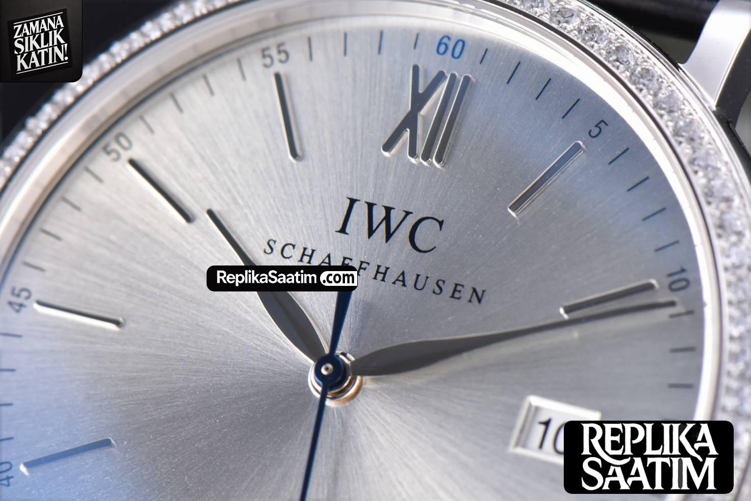 Portofino ‘150 Years’ 40MM V7F Diamond Silver Dial Black Leather Strap A2892/SW200 -04