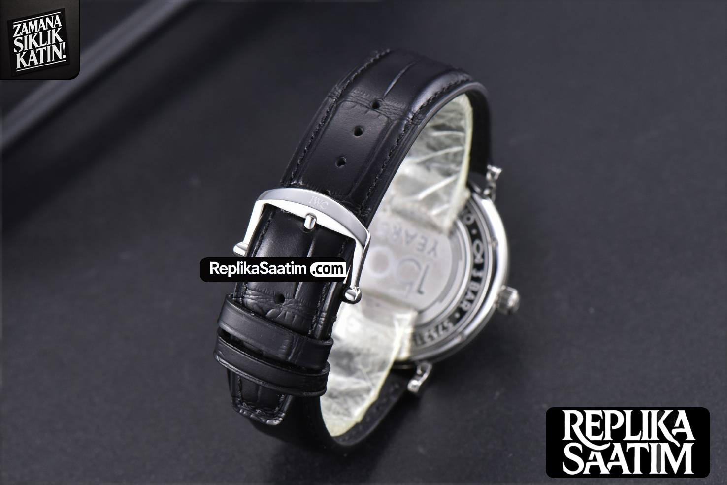 Portofino ‘150 Years’ 40MM V7F Diamond Silver Dial Black Leather Strap A2892/SW200 -25