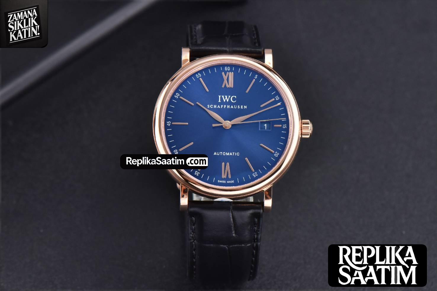 Portofino ‘150 Years’ 40MM V7F RG Blue Dial RG Markers Black Leather Strap A2892/SW200 -01