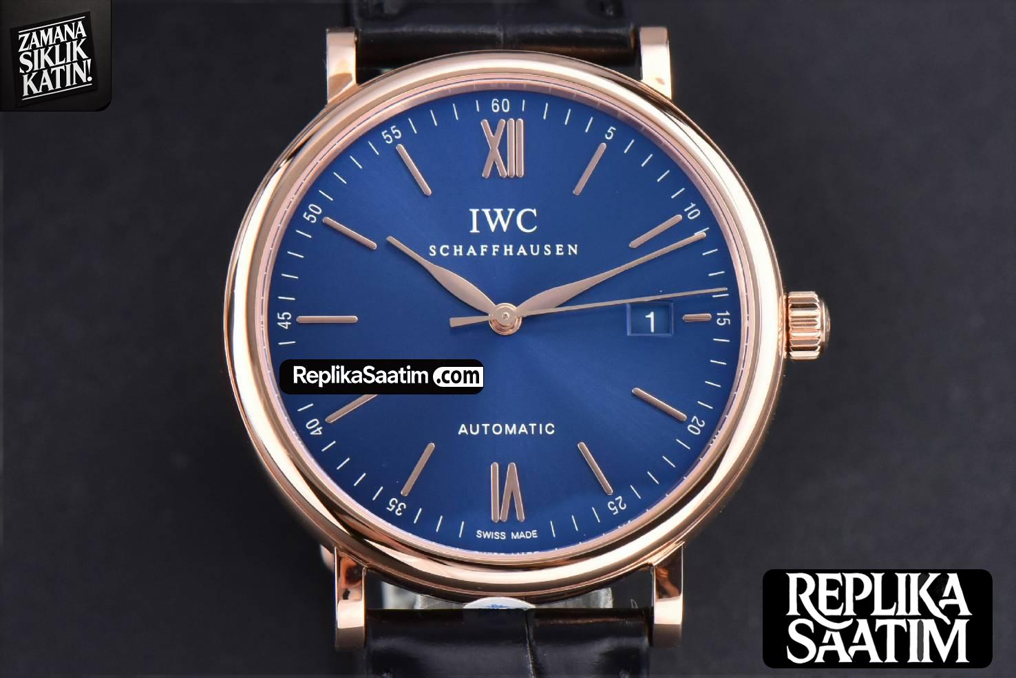 Portofino ‘150 Years’ 40MM V7F RG Blue Dial RG Markers Black Leather Strap A2892/SW200 -03