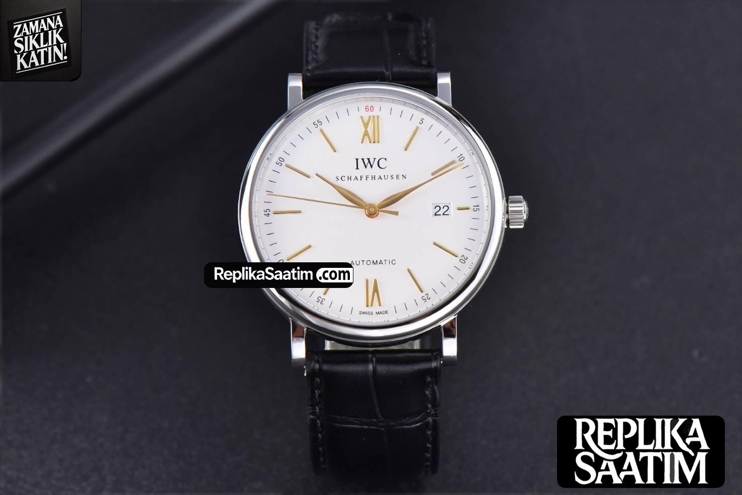 Portofino ‘150 Years’ 40MM V7F White Dial YG Markers Black Leather Strap A2892/SW200 -01