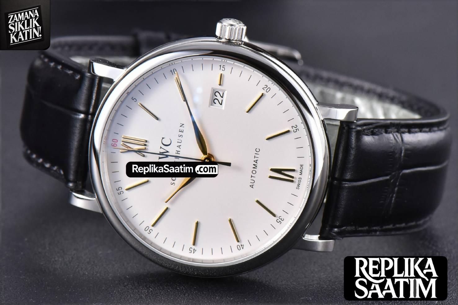 Portofino ‘150 Years’ 40MM V7F White Dial YG Markers Black Leather Strap A2892/SW200 -02